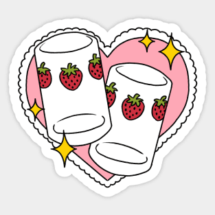 Strawberry glasses Sticker